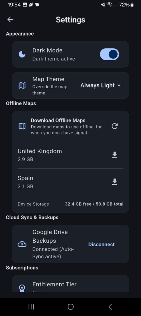 Stampr Settings Screen